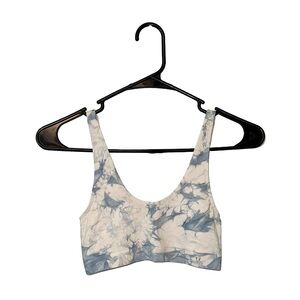 Victoria's Secret Light Gray & Blue Tie-Dye Sports Bra
